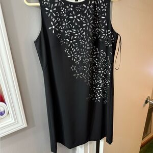 Calvin Klein Black Floral Cutout Mini Dress